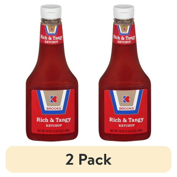 (2 pack) Brooks Rich and Tangy Tomato Ketchup, 24 oz.