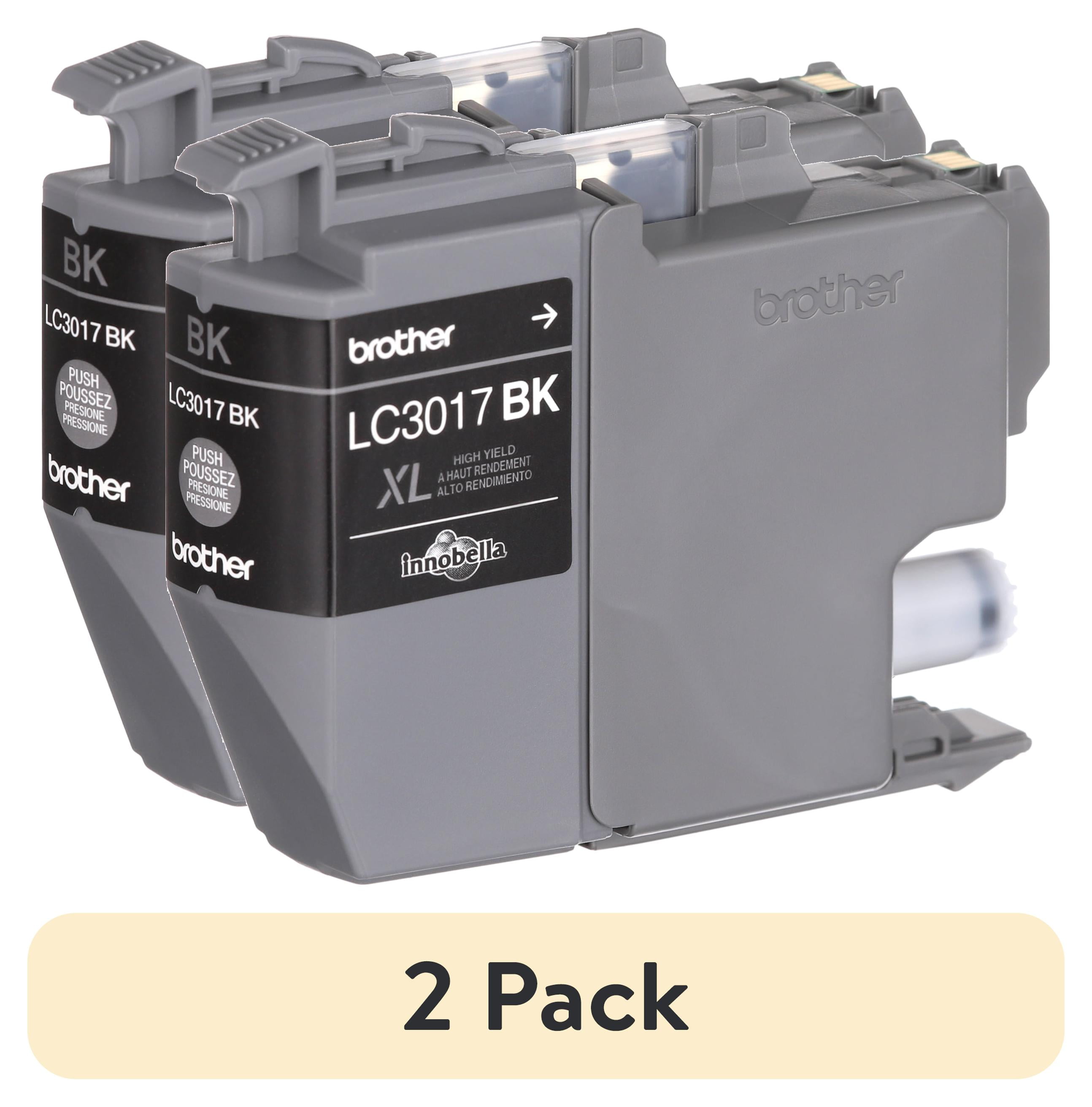 (2 pack) Brother Genuine LC3017BK High-yield Black Printer Ink Cartridge