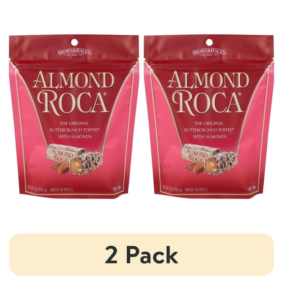 (2 pack) Brown & Haley Almond Roca The Original Buttercrunch Toffee with Almonds, 7 oz