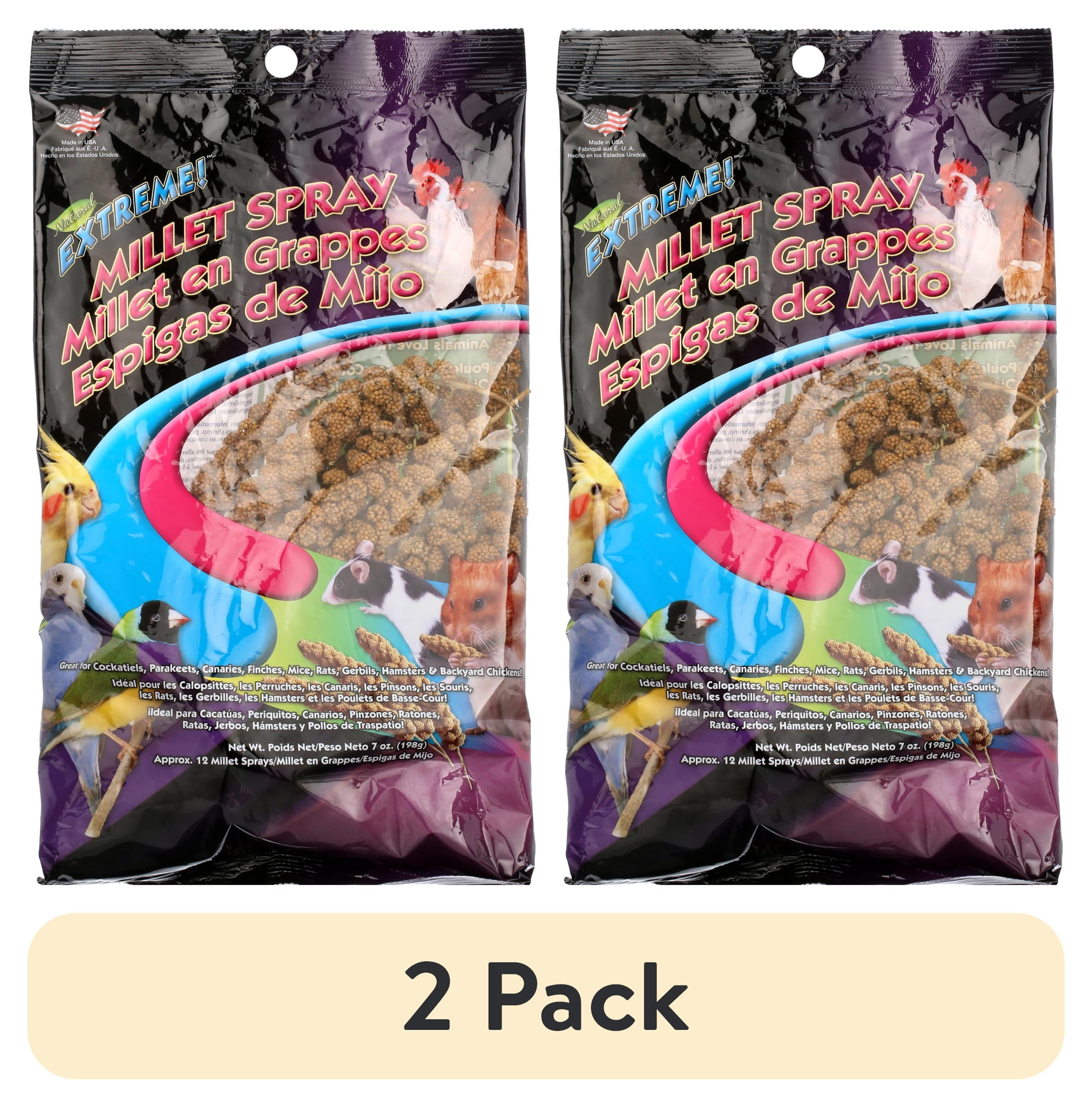 (2 pack) Brown's Extreme Natural Millet Spray Bird Treats, 12 count
