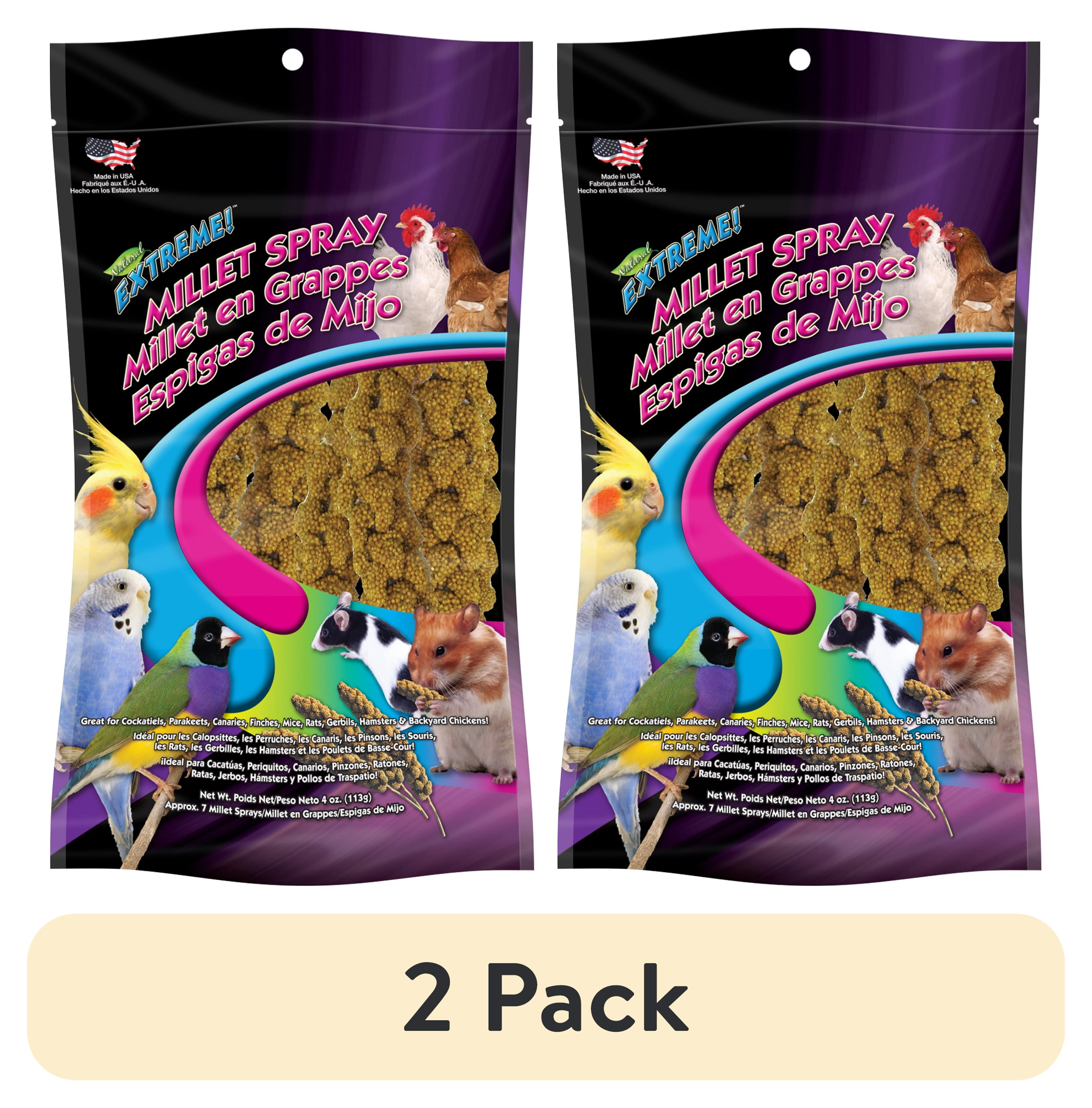 (2 pack) Brown's Extreme Natural Millet Spray Bird Treats, 7 count