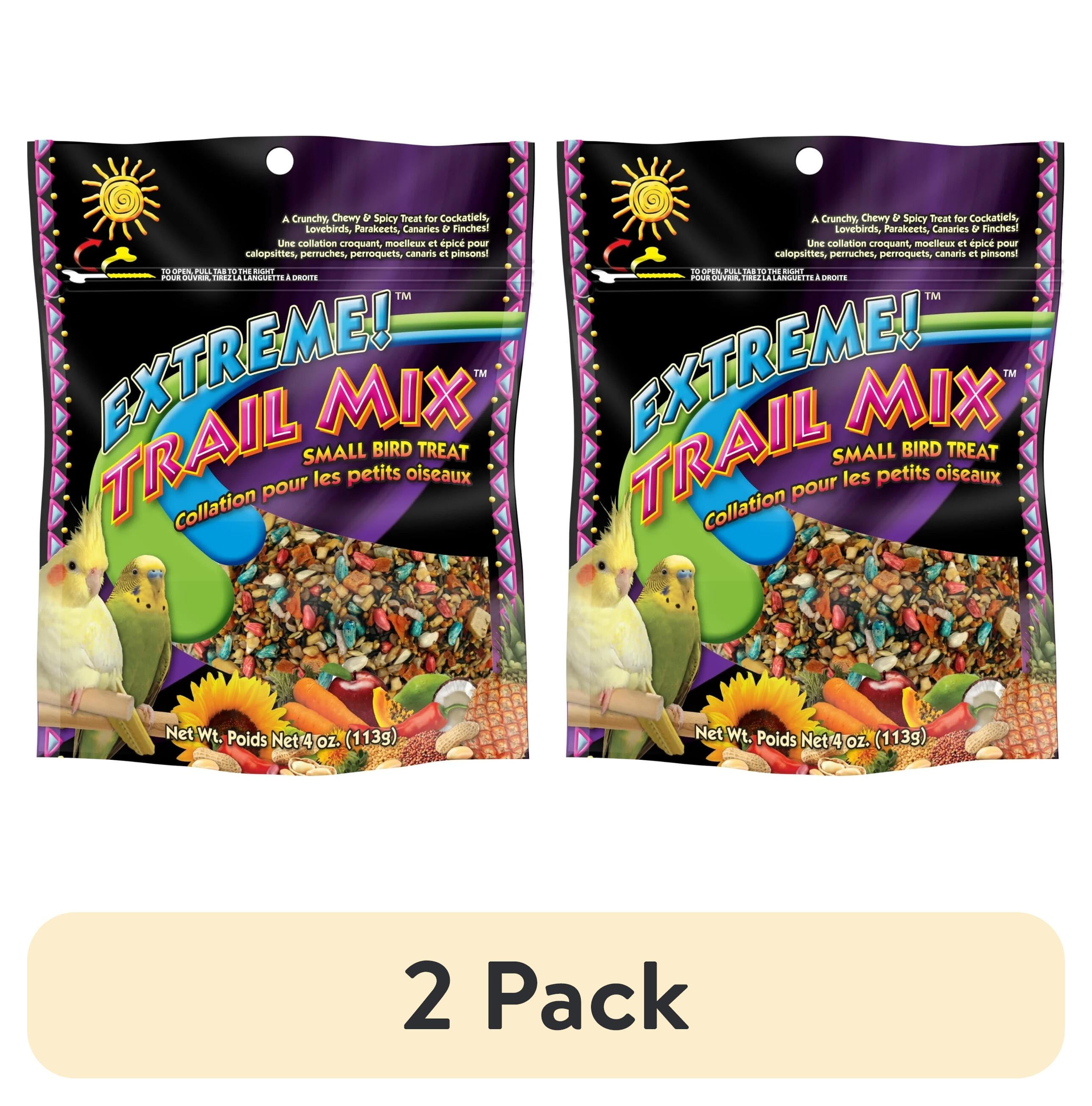 (2 pack) Brown's Extreme! Trail Mix for Cockatiels, Lovebirds, Parakeets, Canaries & Finches, Small Bird Treat, 4 oz