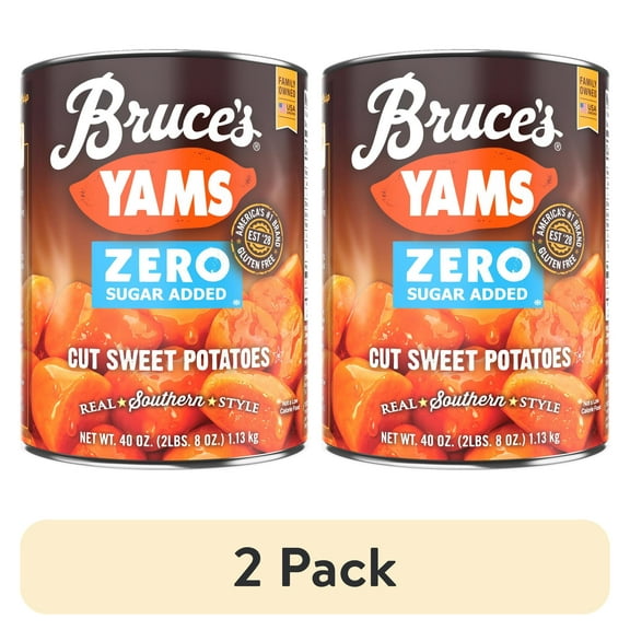 (2 pack) Bruce's Canned Yams Cut Sweet Potatoes in Splenda, 40 oz