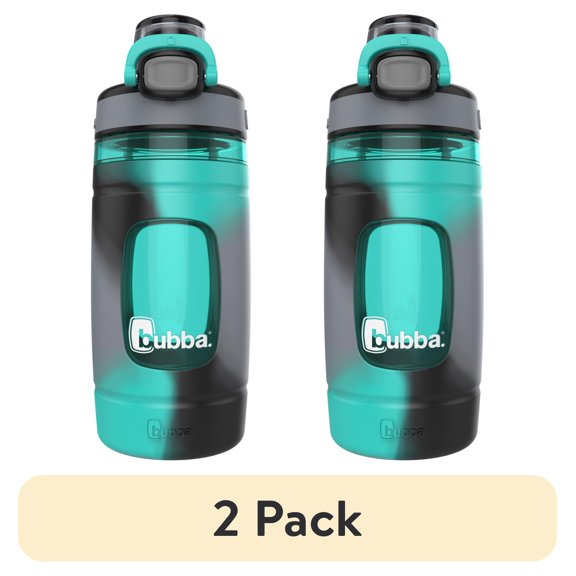 (2 pack) Bubba Flo Kids 16 oz Plastic Water Bottle Tumbler, Locking Lid