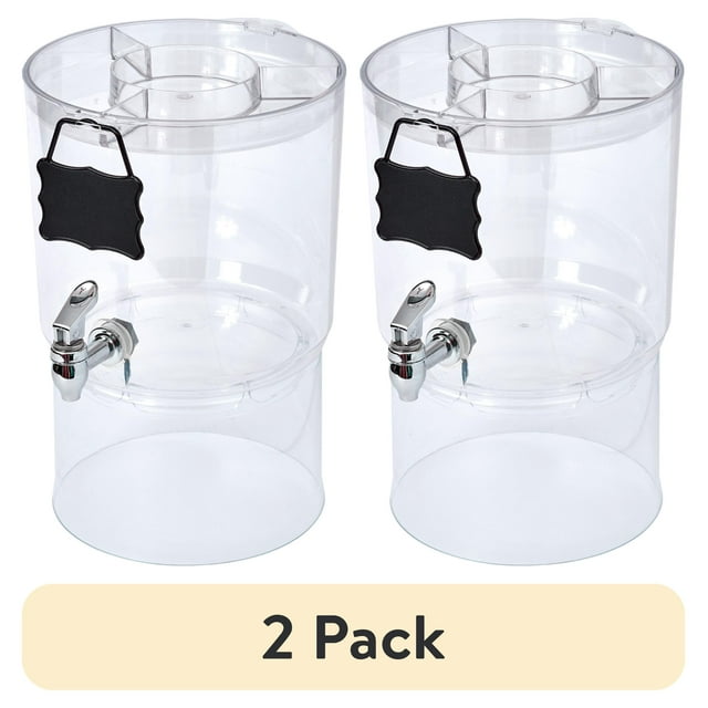 (2 pack) Buddeez 2.0 Gallon Party Top Beverage Dispenser, Clear