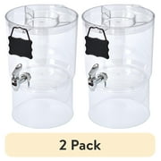(2 pack) Buddeez 2.0 Gallon Party Top Beverage Dispenser, Clear