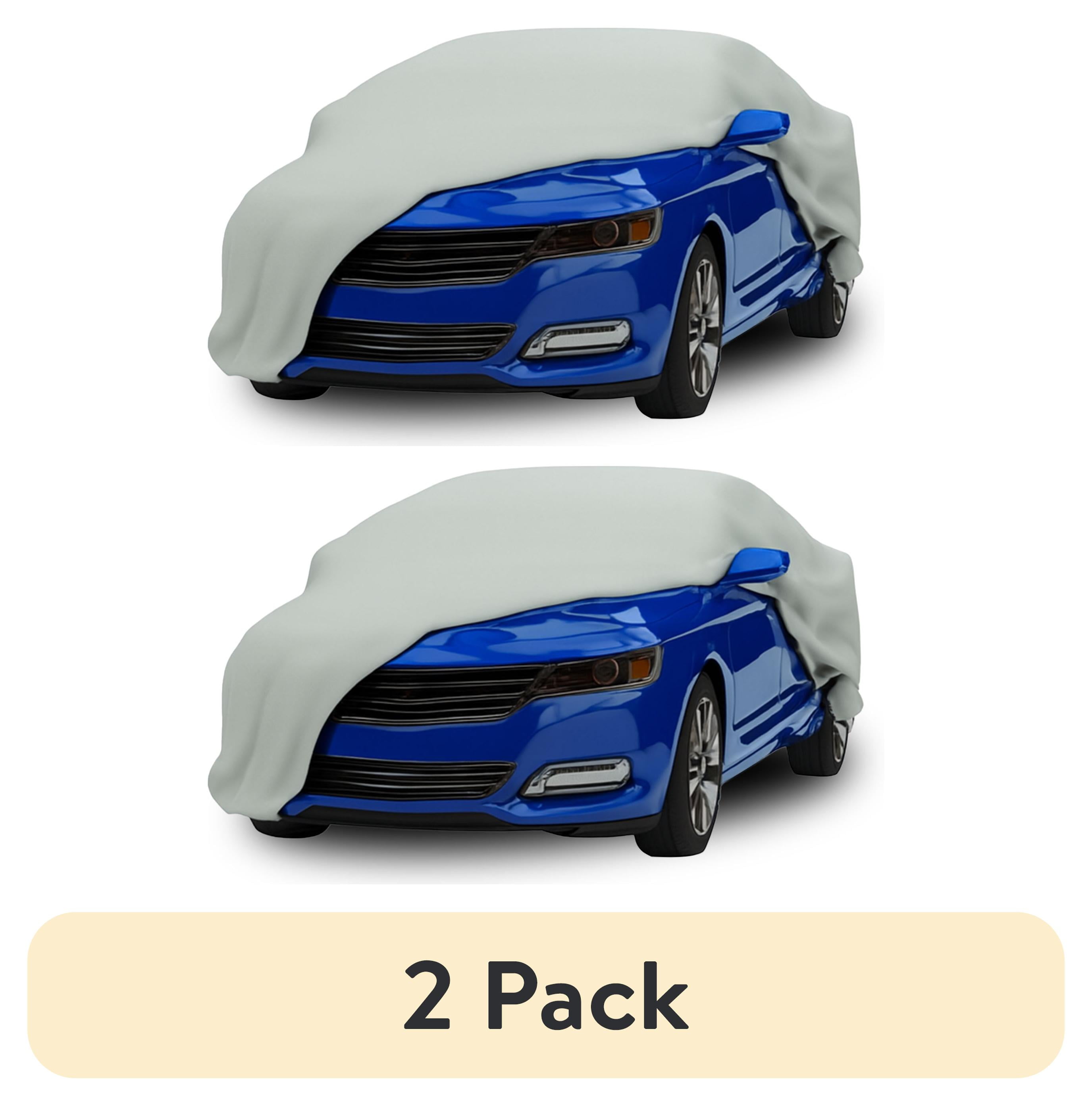 (2 pack) Budge Basic Car Cover, Lightweight, Breathable Indoor Car Protection, Size 5 for Full Size Vehicles