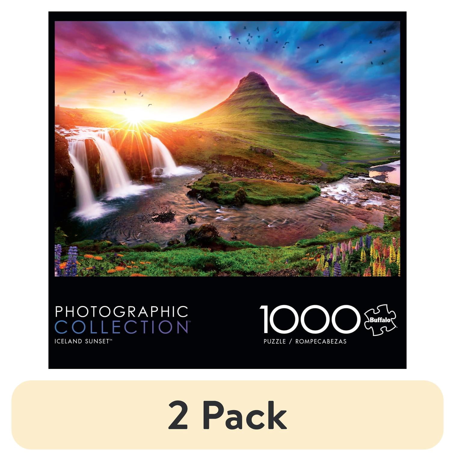 (2 pack) Buffalo Games - Photography - Iceland Sunset - 1000 Piece Jigsaw Puzzle