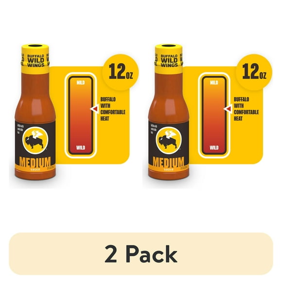 (2 pack) Buffalo Wild Wings Medium Buffalo Sauce, 12 fl. oz.