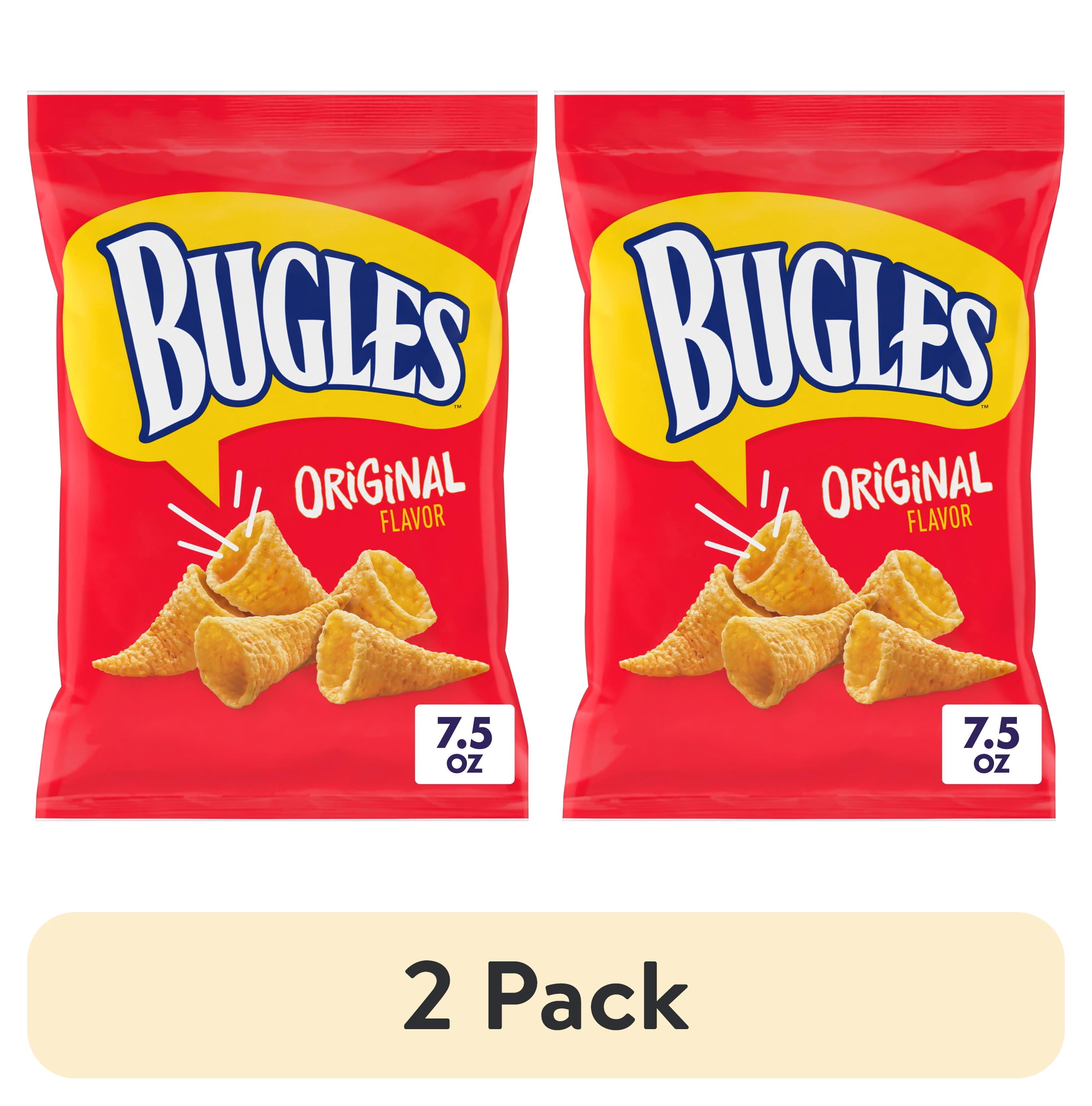 Bugles Label (2 pack) Bugles Original Crispy Corn Snacks, Snack Bag, 7.5 oz ...