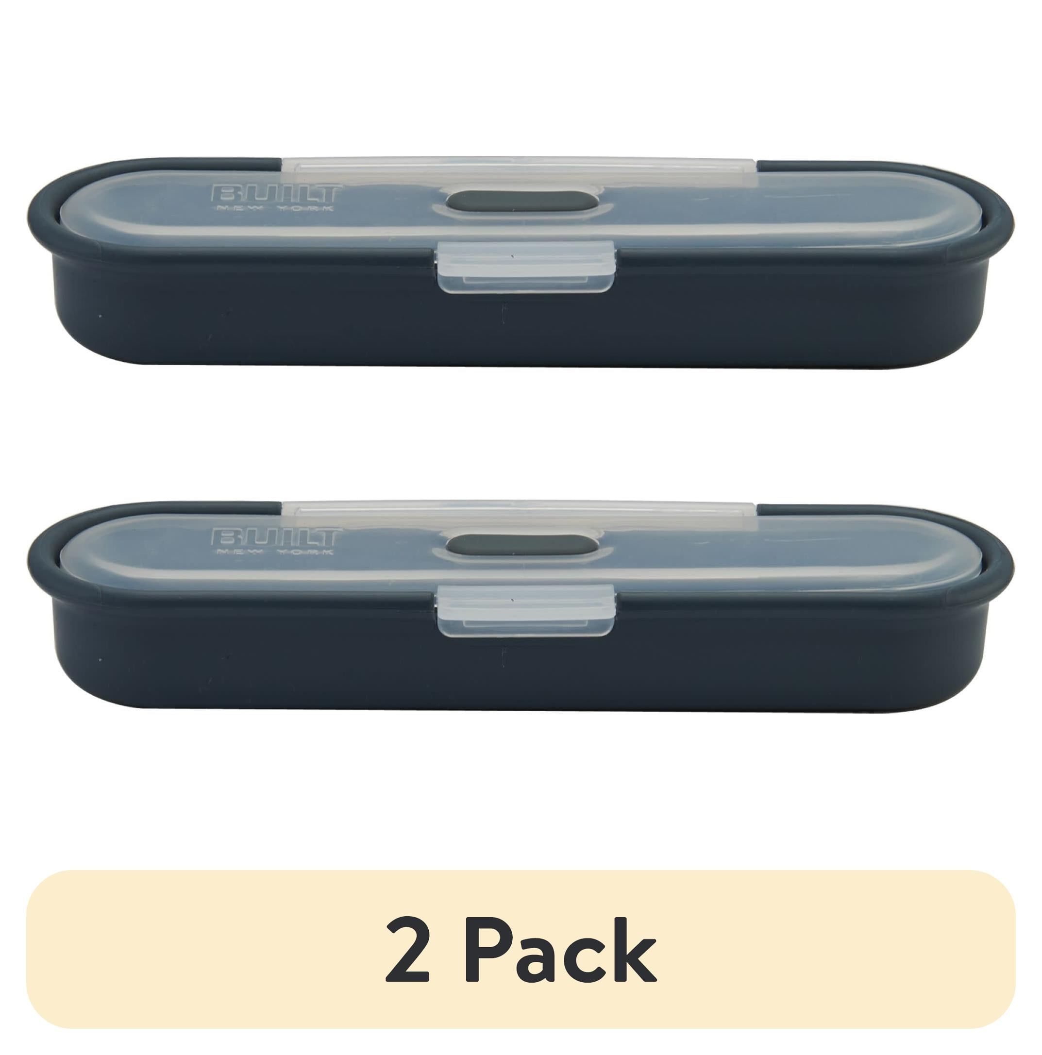 (2 pack) BUILT Gourmet 4 Piece Cutlery Set with Stainless Steel Utensils in Case in Gray