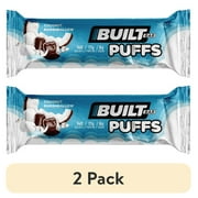 (2 pack) Built Puffs Protein Bar, Coconut, 17g Protein, Collagen, 140 Calories, Single 1.41 oz Bar