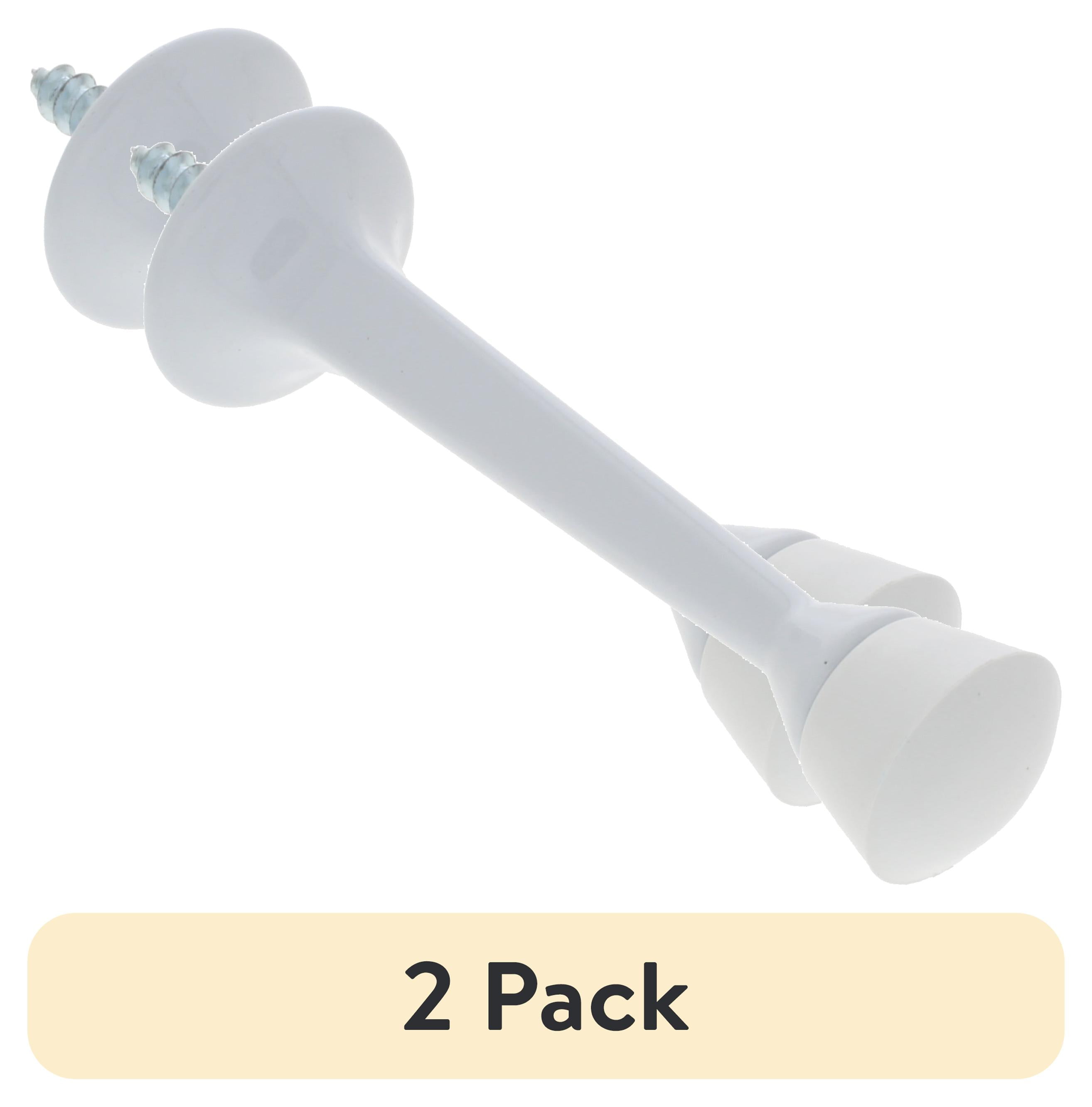 (2 pack) Bulldog Hardware Screw-in Solid Doorstop, White, 2 Pack