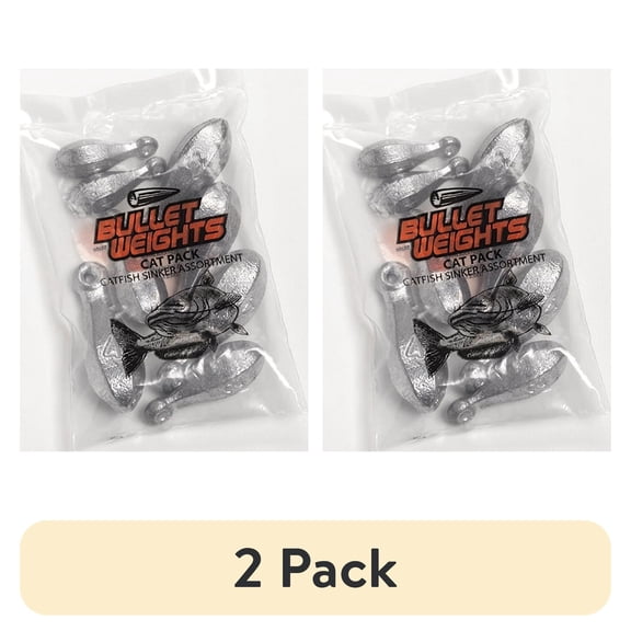 (2 pack) Bullet Weights® CPBL Lead Cat Pack-Bank Sinker, 4 Sizes Fishing Weights