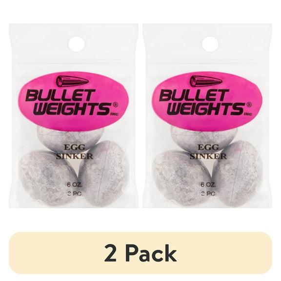 (2 pack) Bullet Weights® EGI1-24 Lead Egg Sinker Size 6 oz, Fishing Weights
