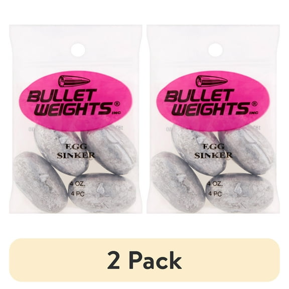 (2 pack) Bullet Weights® EGI112-24 Lead Egg Sinkers, 4 oz Fishing Weights