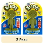 (2 pack) Bullibone Alien Bone Small Dog Chew Toy with Easy Grip Handles and Super Greens Flavor