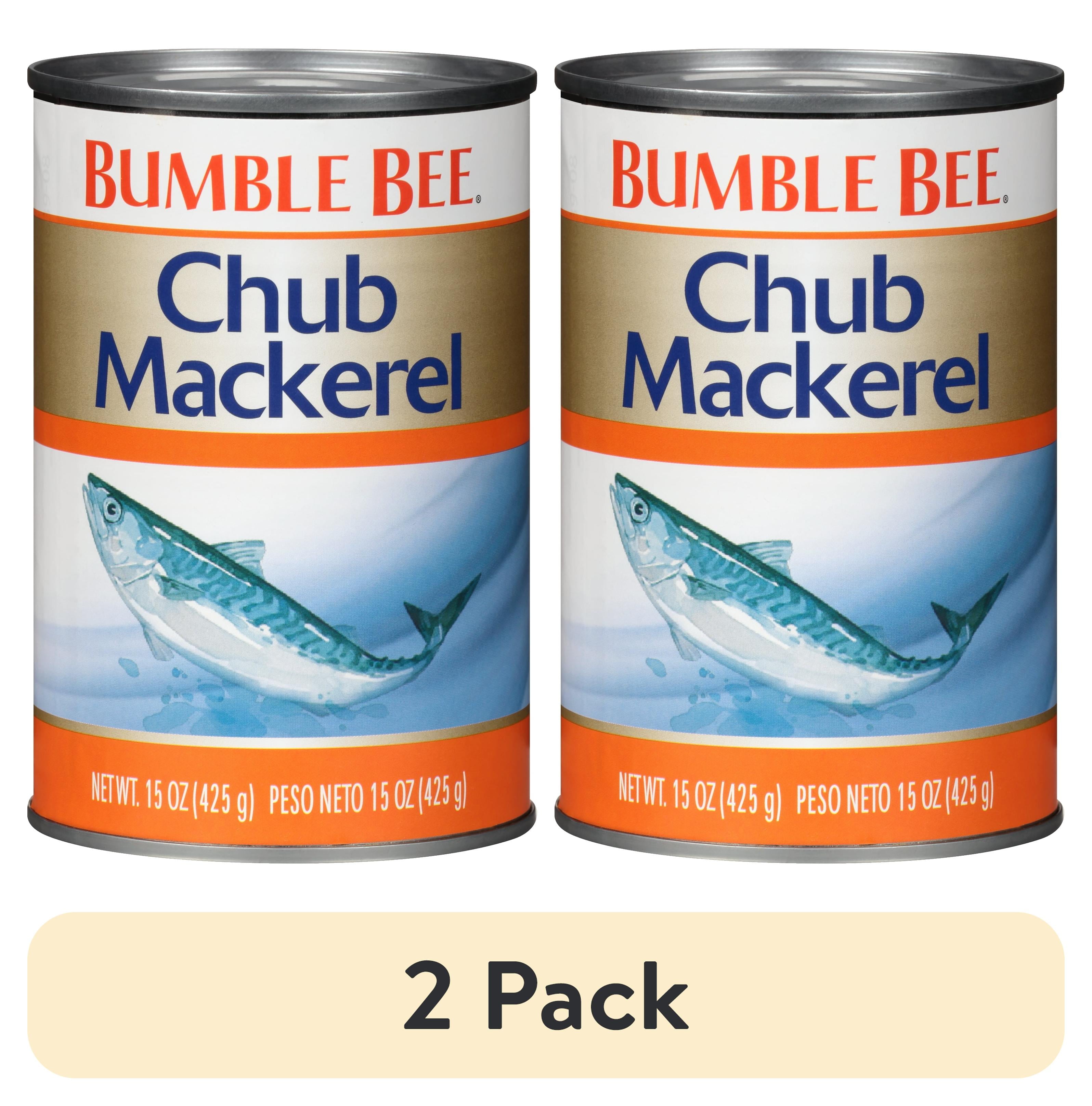 (2 pack) Bumble Bee Chub Mackerel, Wild Caught, Gluten Free, Shelf Stable Can, 15 oz