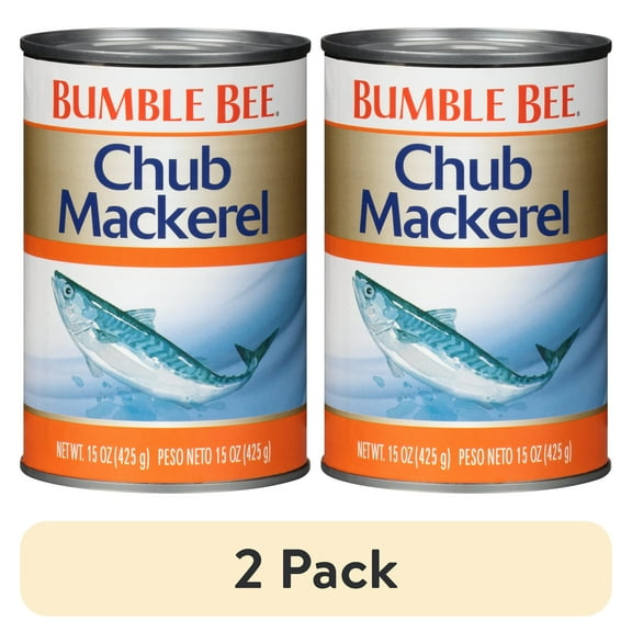 (2 pack) Bumble Bee Chub Mackerel, Wild Caught, Gluten Free, Shelf Stable Can, 15 oz