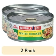 (2 pack) Bumble Bee Premium Chunk White Chicken in Water, 19g Protein per Serving, Gluten Free, Shelf Stable Can, 5 oz