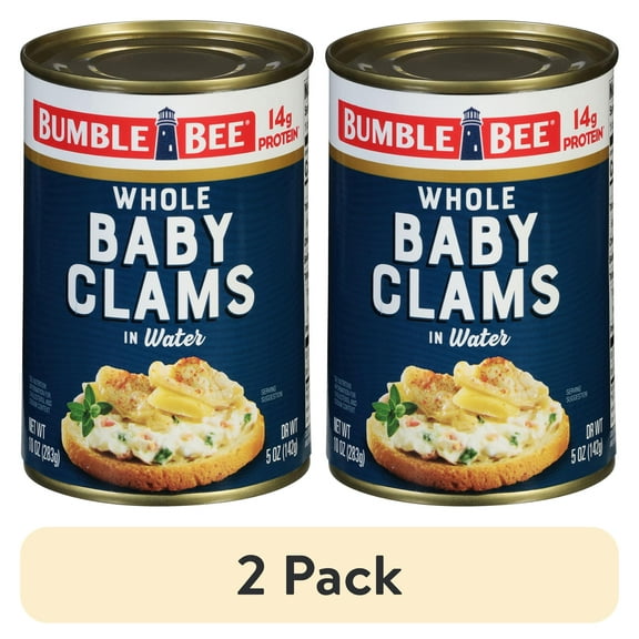 (2 pack) Bumble Bee Fancy Whole Baby Clams 10 oz can