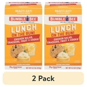 (2 pack) Bumble Bee Lunch on The Run Chicken Salad with Crackers Kit, Ready to Eat, Includes Mixed Fruit Cup and Cookie, Shelf Stable Box, 8.2 oz