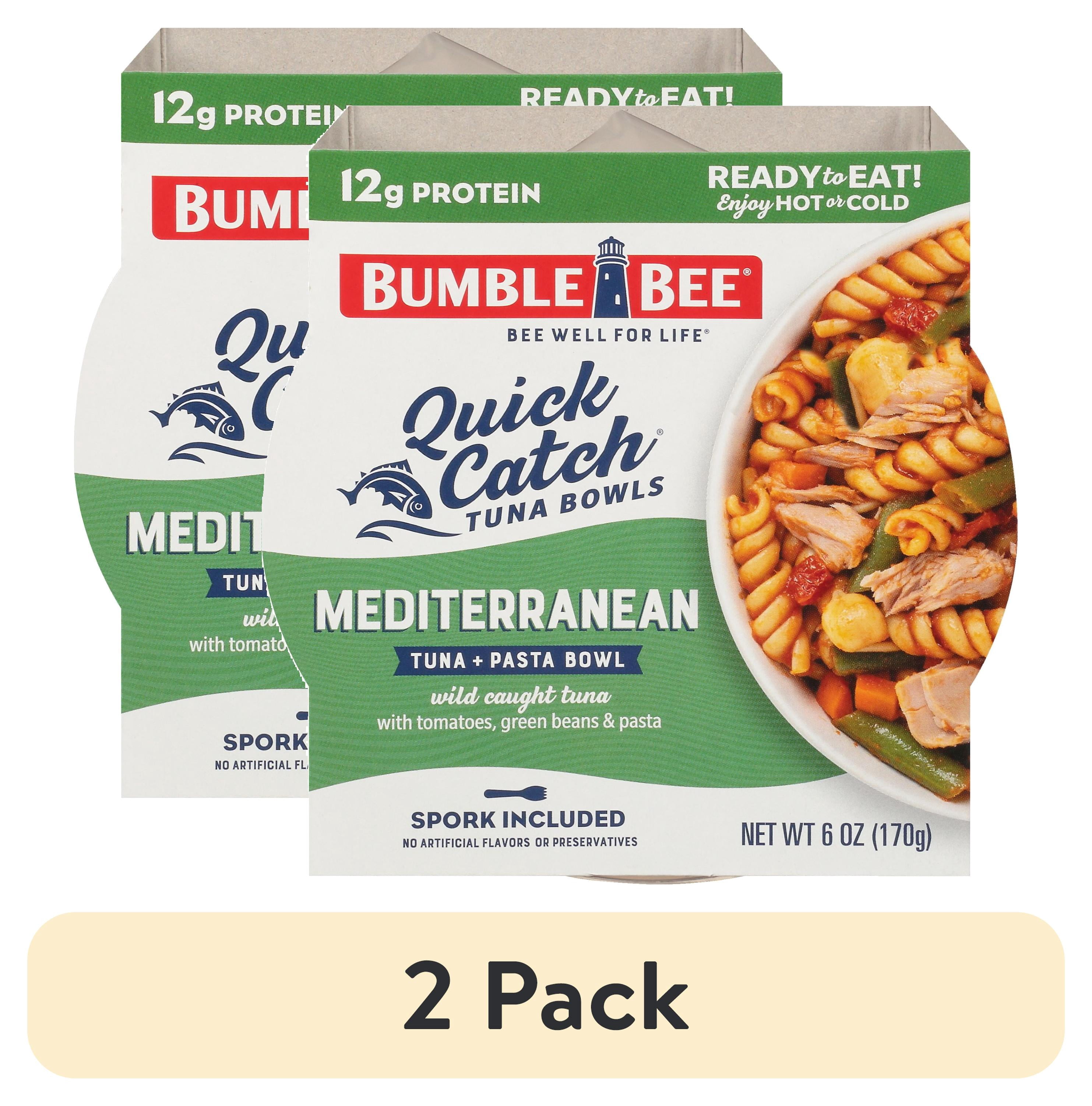 (2 pack) Bumble Bee Tuna Quick Catch Pasta Bowl, Mediterranean flavored Tuna, 6 oz