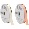 thumbnail image 1 of (2-pack Bundle) - Berwick-Offray Double Faced Satin Ribbon (7/8") 20 yds ea, Antique White, Petal Peach, 1 of 2