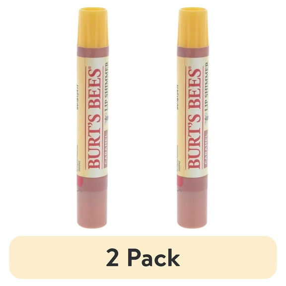 (2 pack) Burt's Bees 100% Natural Moisturizing Lip Shimmer, Caramel - 1 Tube