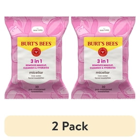(2 pack) Burt's Bees Micellar Facial Towelettes With Rose Water, 30 ct. Package