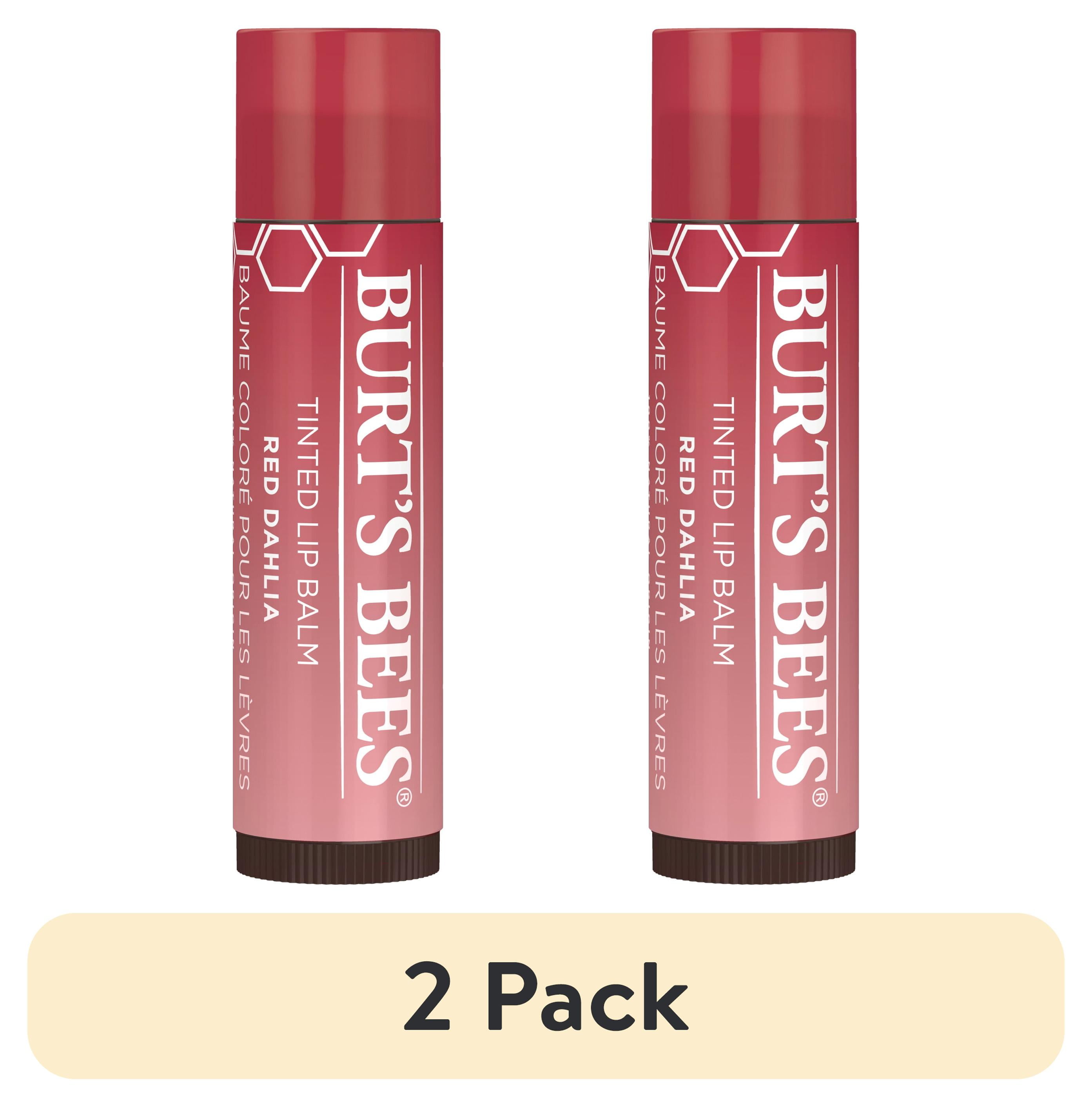 2 pack) Burt's Bees Red Dahlia Tinted Lip Balm, Natural Origin Lip