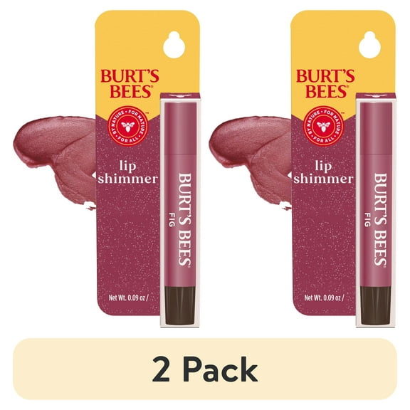 (2 pack) Burts Bees Lip Shimmer Fig, 1 Tube, 0.09 Oz.