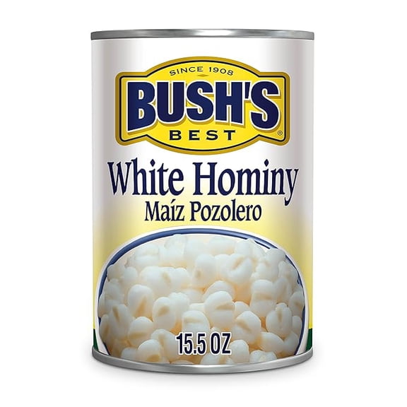 (2 pack) Bush's Best White Hominy 15.5 oz