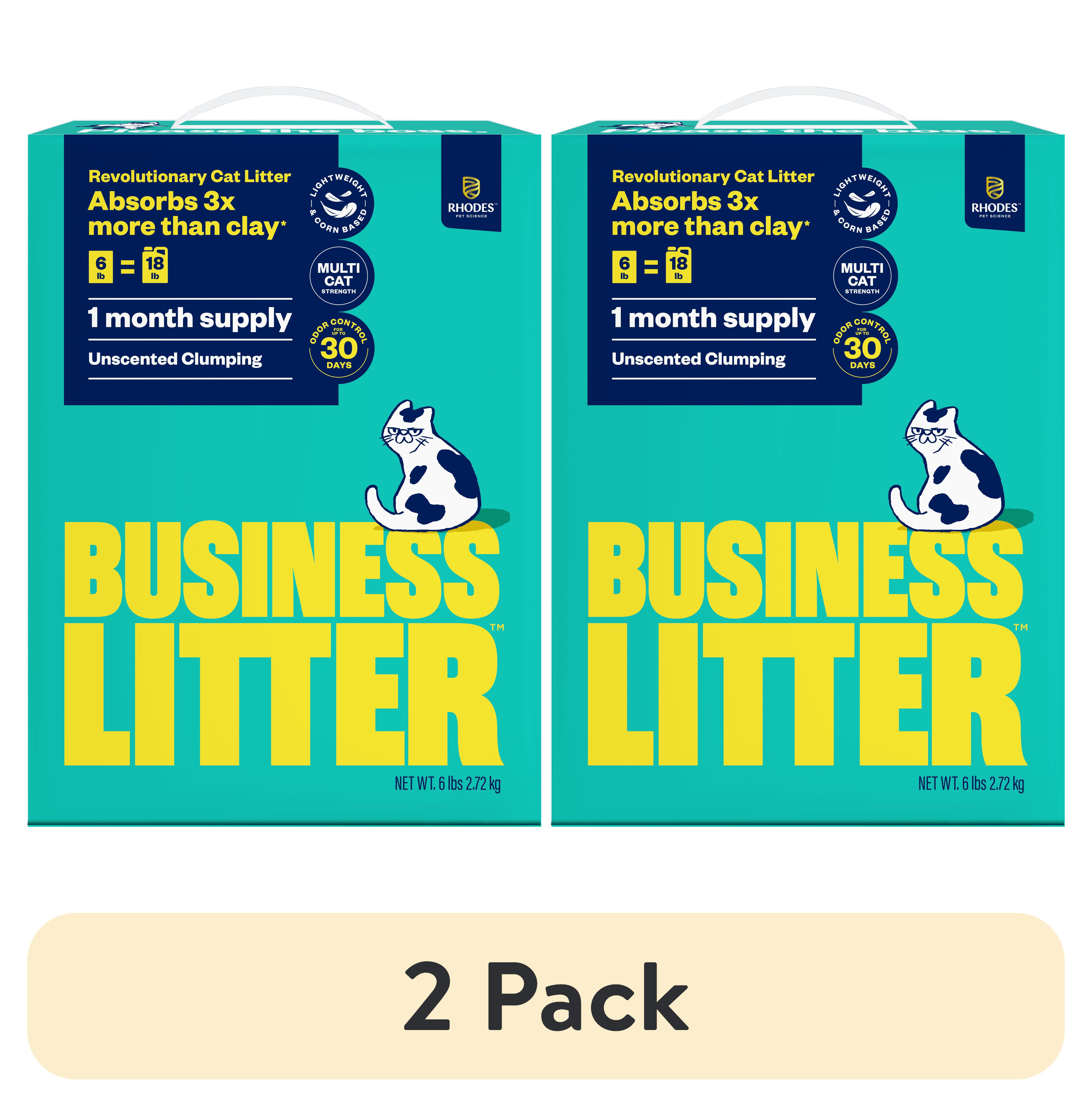 (2 pack) Business Cat Litter Unscented Clumping Natural 6 lb Box