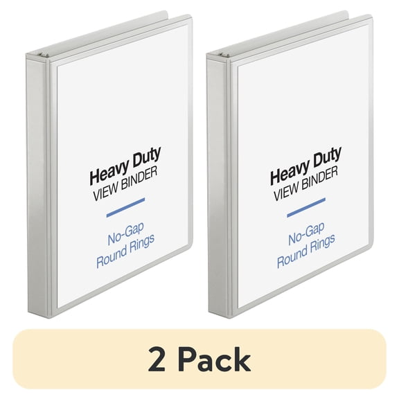 (2 pack) Business Source, BSN19601, Heavy-duty View Binder, 1 Each, White