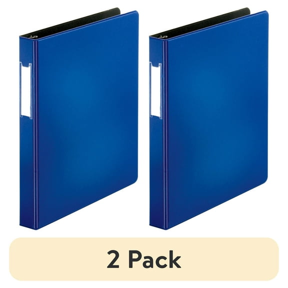(2 pack) Business Source, BSN33107, Slanted D-ring Binders, 1 Each, Blue