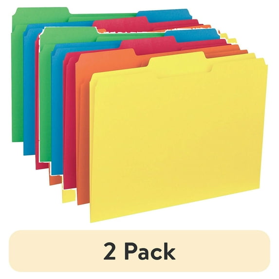 (2 pack) Business Source, BSN43561, 1/3-cut Colored Interior File Folders, 100 / Box, Assorted