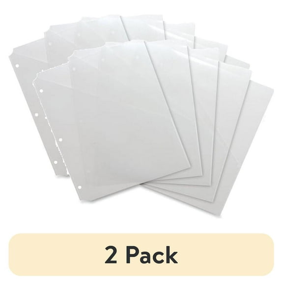 Business Source Poly Binder Pockets 40 x Sheet Capacity - For Letter 8 1/2" x 11" Sheet - 3 x Holes - Rectangular - Clear - Polypropylene - 5 / Pack