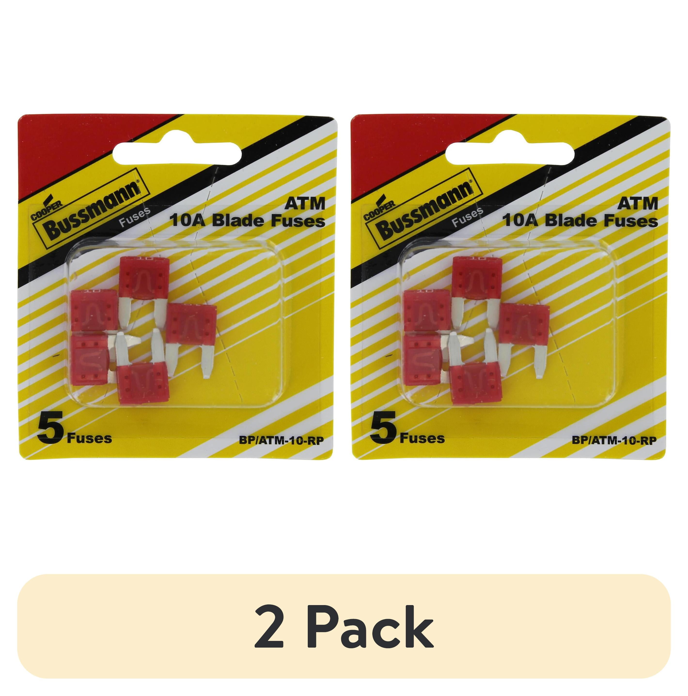 (2 pack) Bussmann Series 5 Count ATM / MINI 10 Amp Automotive Fuse Pack, BP/ATM-10 (Red)