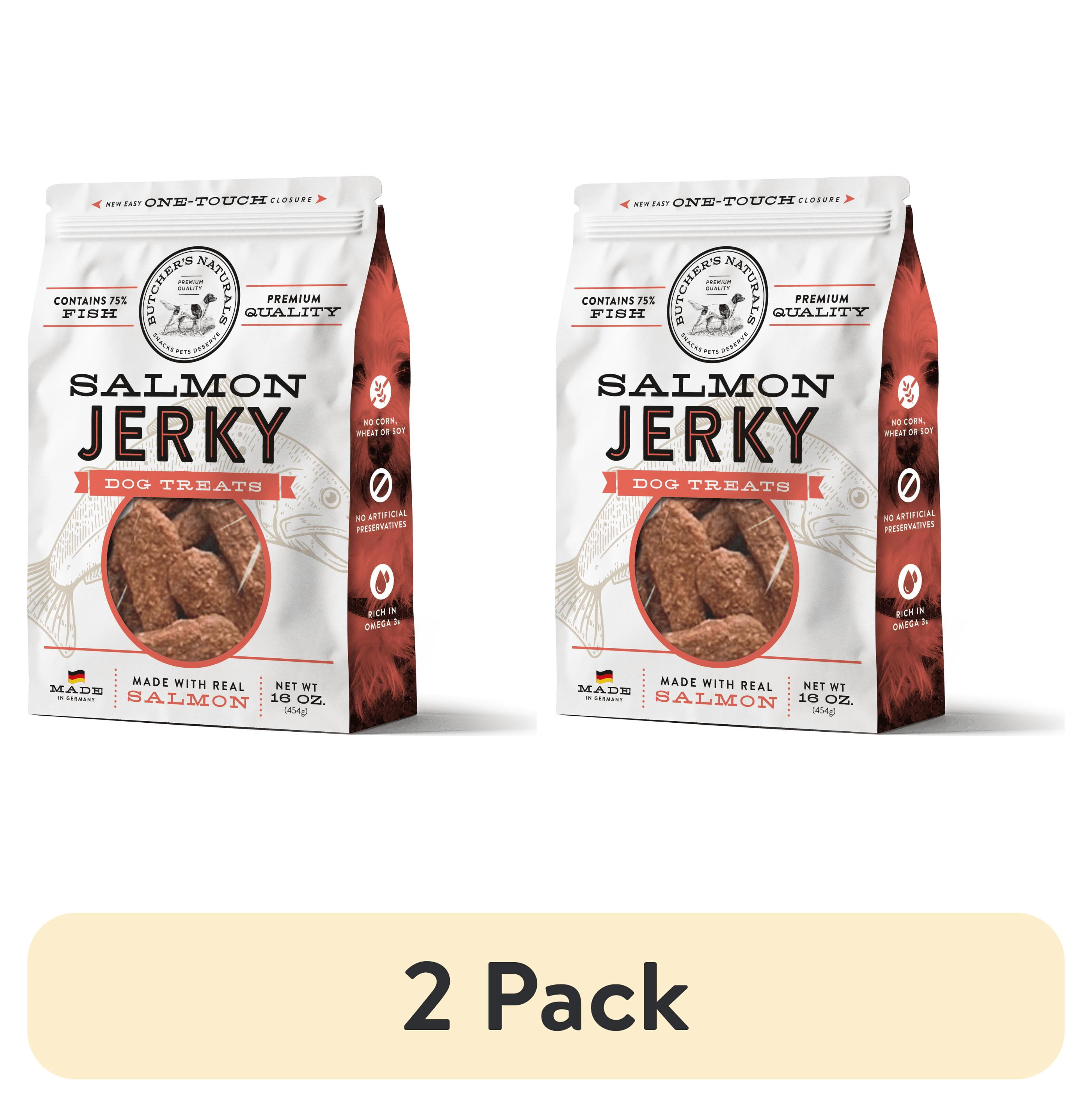 (2 pack) Butcher's Naturals Salmon Flavor Jerky Treats for Dogs, 16 oz