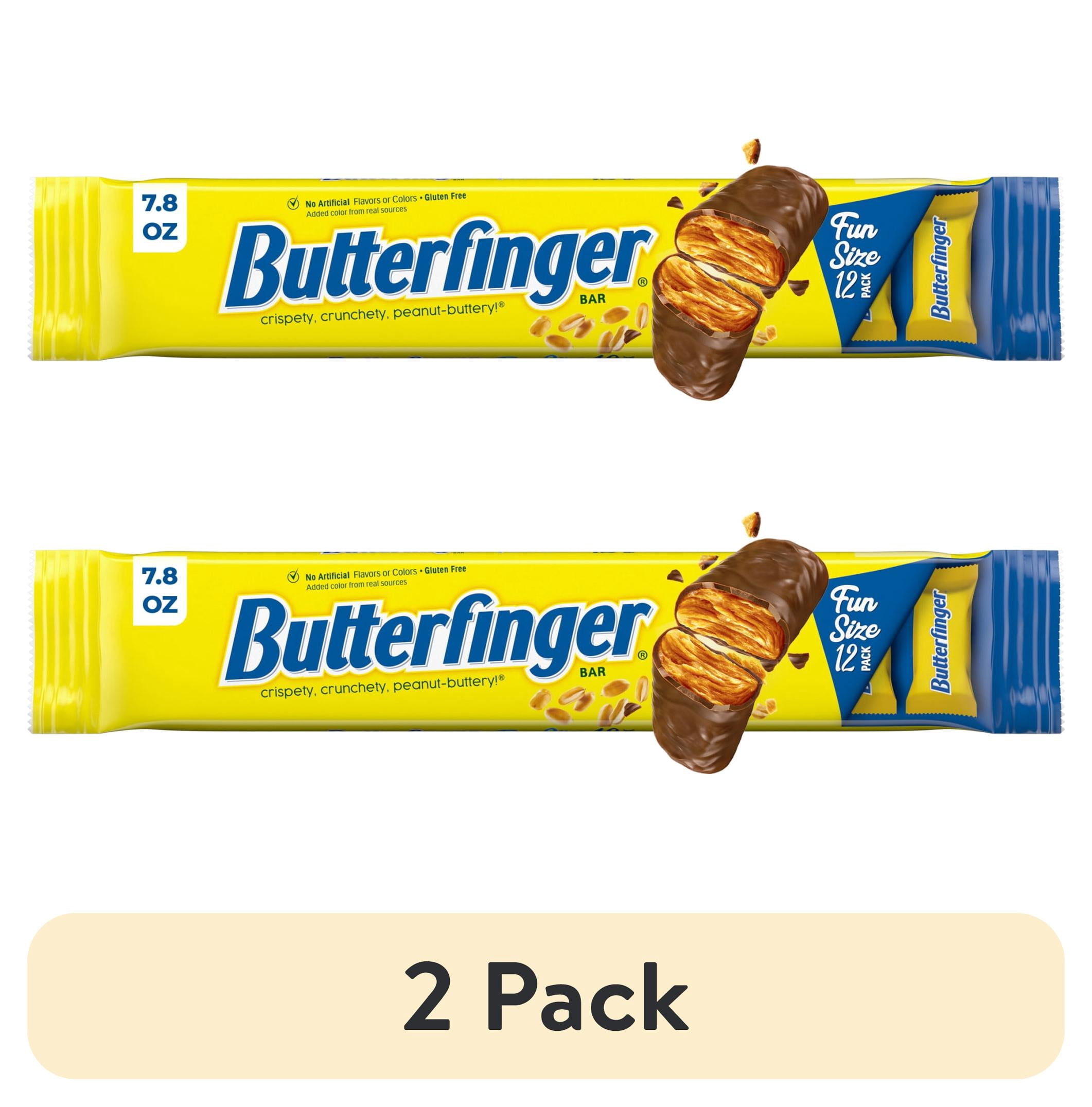 (2 pack) Butterfinger Fun Size Candy Bars, Crispety Crunchety Peanut-Buttery, Individually Wrapped, 12 Count Tray Pack, 7.8 oz