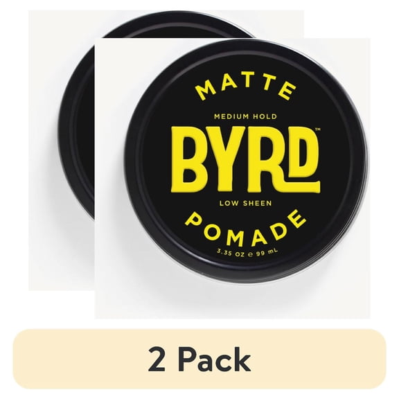 (2 pack) Byrd Matte Pomade Medium Hold Low Sheen Tin Case- 3.35oz