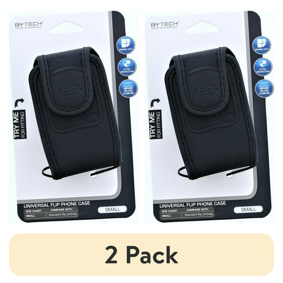 (2 pack) Bytech Smooth Fit Nylon Slim Vertical Case, Black
