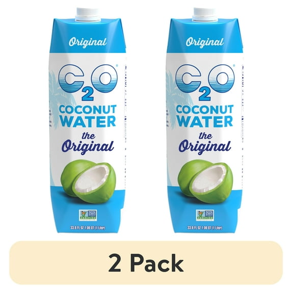 (2 pack) C2O Pure Coconut Water, Ready to Drink, 33.8 fl oz Prisma Pack