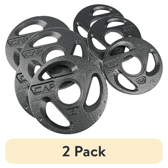 (2 pack) CAP 15lb Olympic 2-inch Grip Plate Weight Set (2x2.5lb/2x5lb)