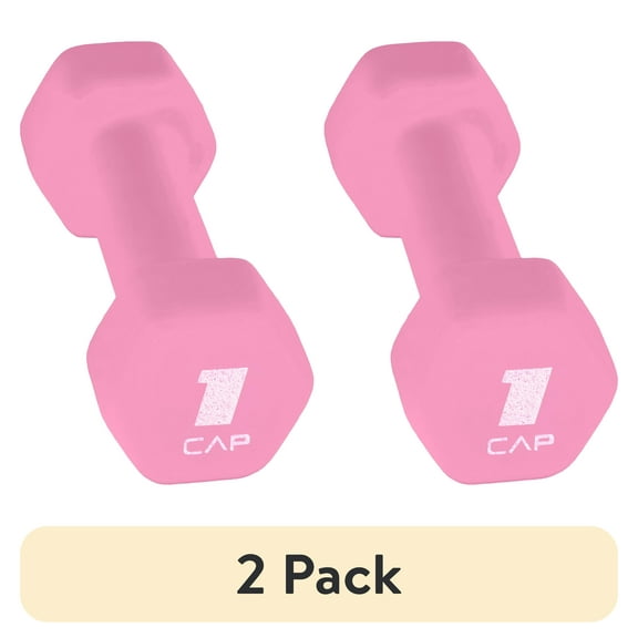(2 pack) CAP, 1lb Neoprene Dumbbell, Pink, Single