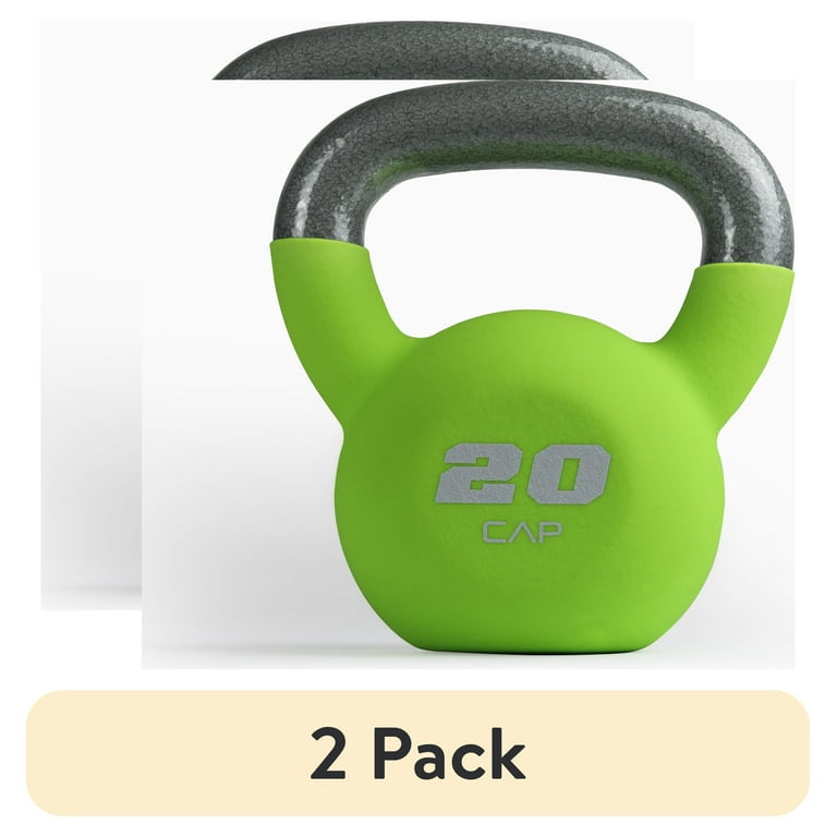 2 pack) CAP, 20lb Neoprene Coated Kettlebell, Green - Walmart.com