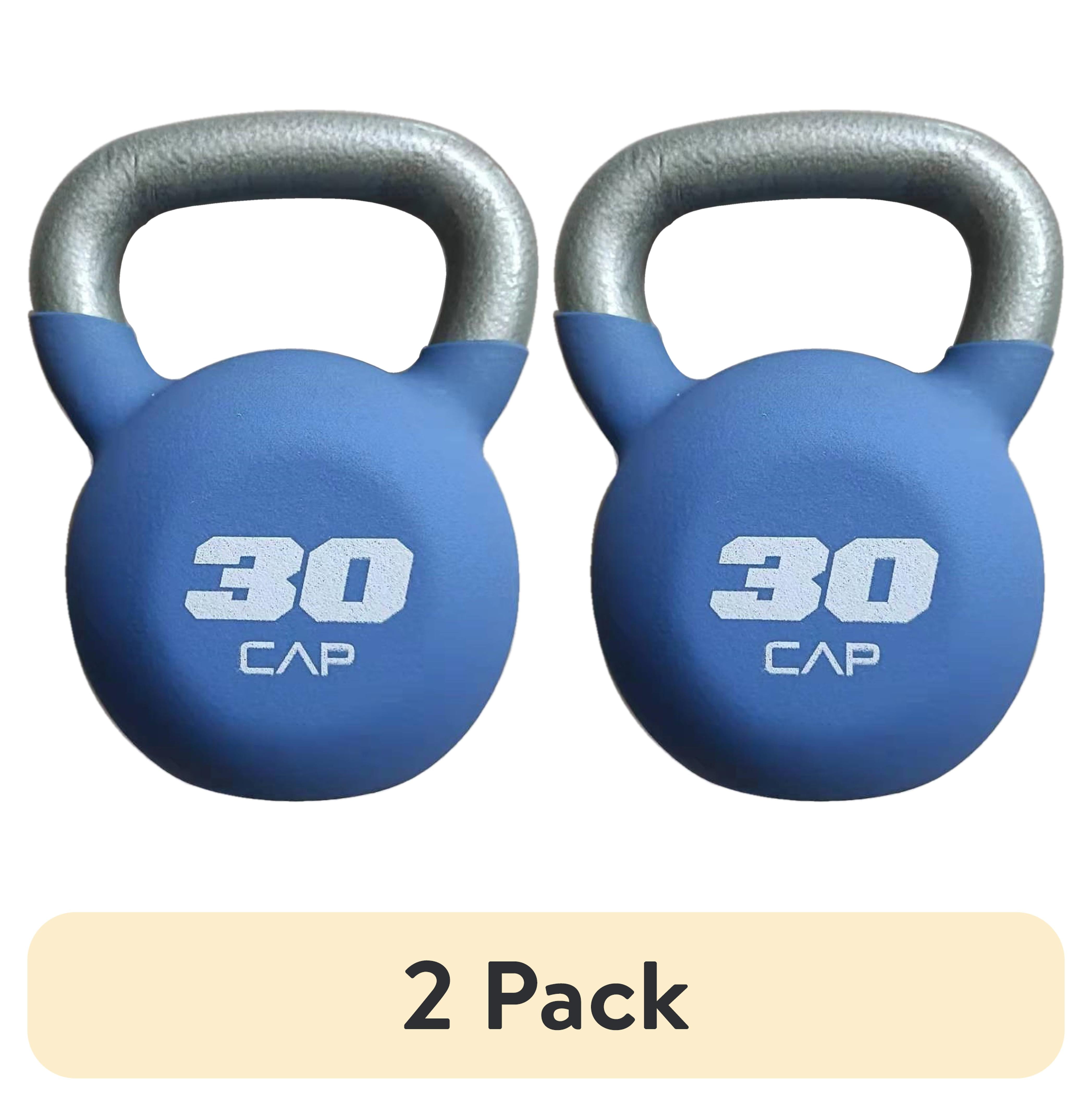 (2 pack) CAP, 30lb Neoprene Coated Kettlebell, Blue