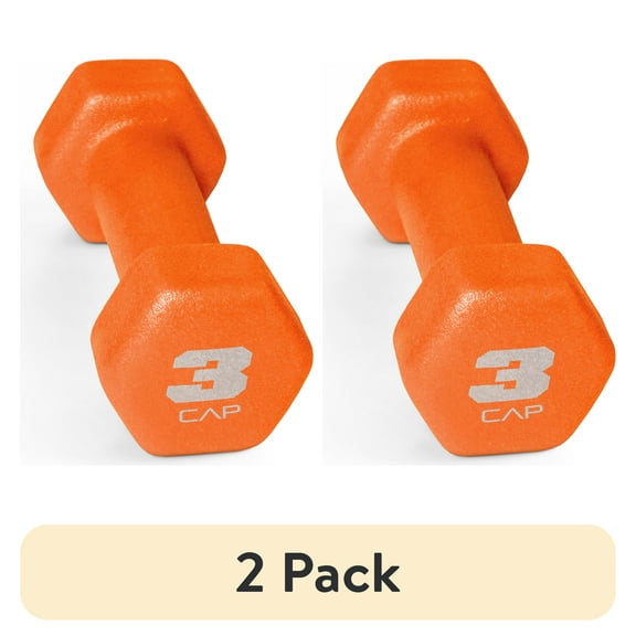 (2 pack) CAP, 3lb Neoprene Dumbbell, Orange, Single