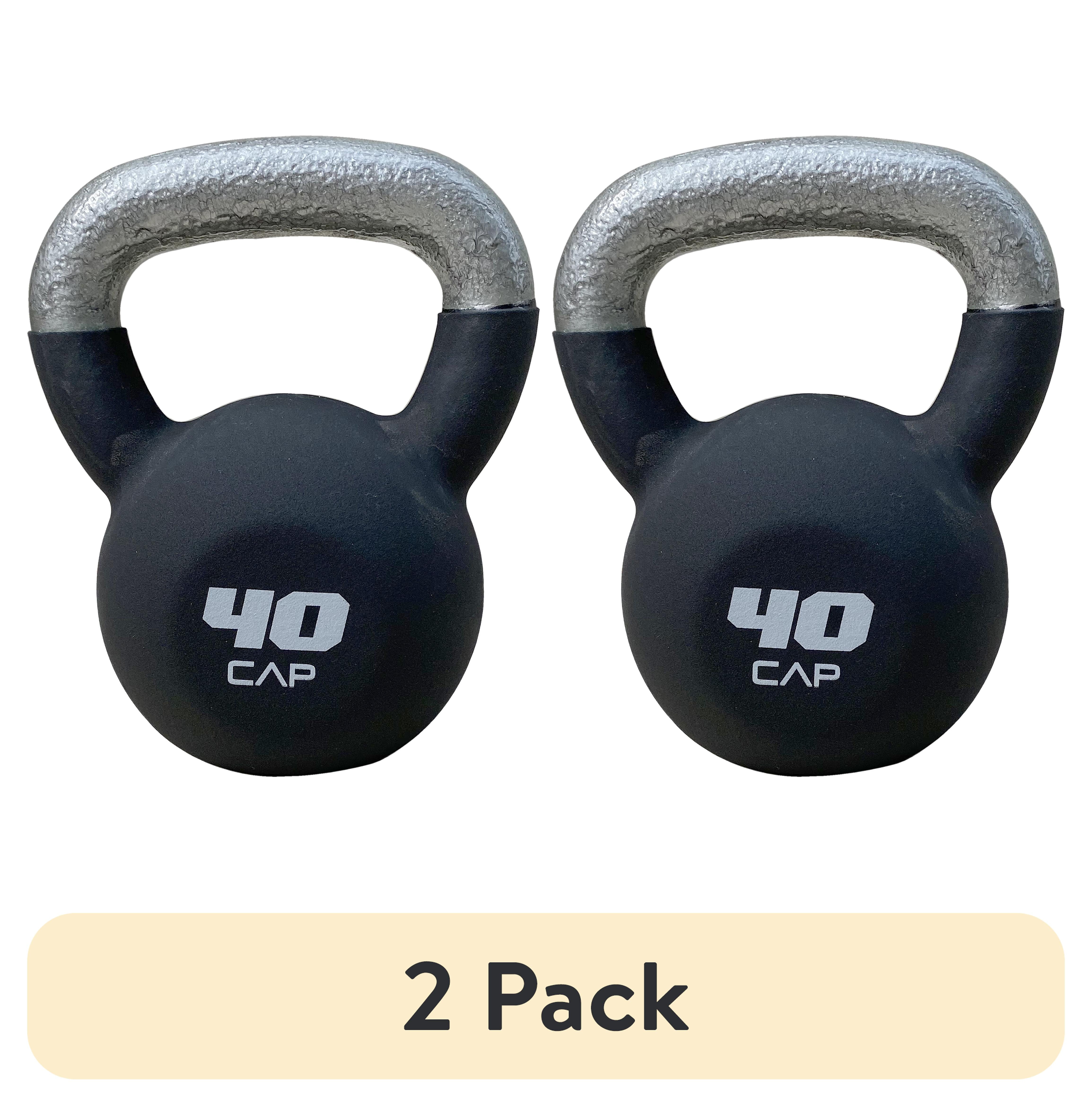 2 pack) CAP, 40lb Neoprene Coated Kettlebell, Black - Walmart.com